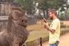 Man with Borobudur Lion